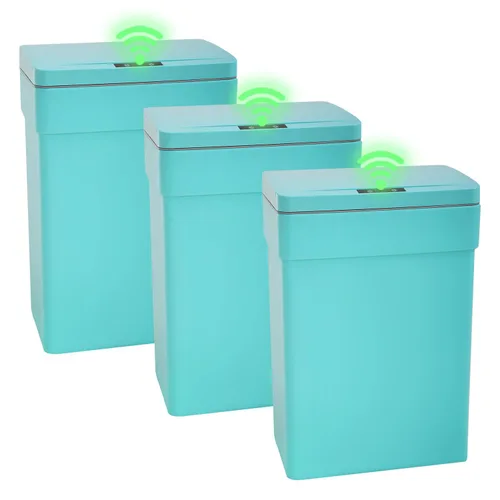 Miniatura 17 de PayLessHere Basurero de 13 galones / 50 L con tapa, cubo de basura de plástico para cocina, basurero automático sin tacto con sensor de movimiento