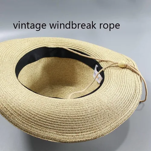Miniatura 4 de CZDYUF - Sombrero de paja para hombre, ala ancha, plegable, gorra de hueso grande para hombre, talla grande, sombrero Fedora de 22.8in 23.6in Big