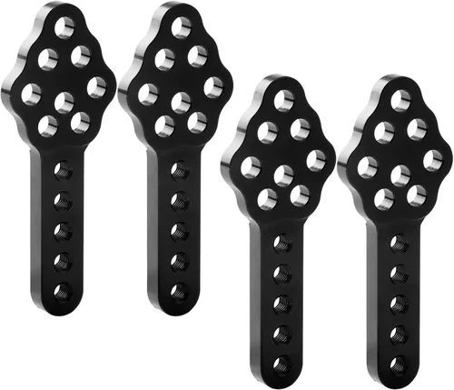 Miniatura 2 de 2 pares de soportes de amortiguador de coche RC CNC metal ajustable altura ángulo soporte para Axial SCX10 90046 D90 D110 1:10th RC Crawler Car Negro