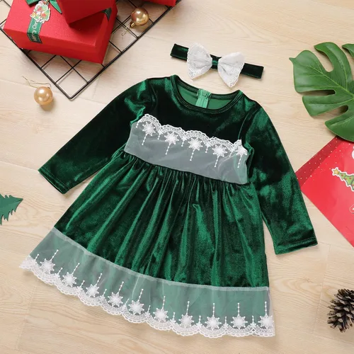 Miniatura 76 de IDOPIP Vestido tutú de terciopelo para niñas pequeñas, vestido de manga larga para princesa, Navidad, cumpleaños, fiesta, boda, vestidos de otoño e