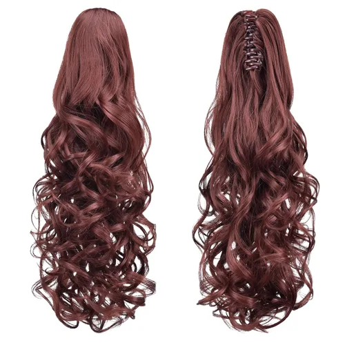 Miniatura 268 de Extensiones de cola de caballo de cabello rubio, extensiones de cola de caballo para mujer, pinza de extensiones de cabello rizado de 12 pulgadas