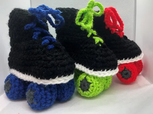 Miniatura 2 de Racing Style Roller Skate baby booties (Blue)