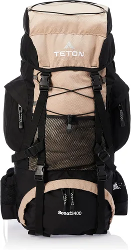 Miniatura 13 de Teton - Mochila con marco interno Scout de 55L para senderismo, camping, mochilero, viajes, cubierta de lluvia incluida, Huckleberry Arándano