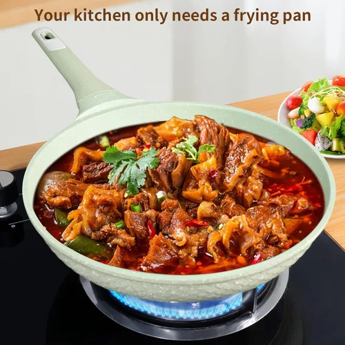Miniatura 6 de Sartén antiadherente de 11 pulgadas con tapa de vidrio templado, súper antiadherente, 100% libre de PFOA/PFAS y saludable, no tóxico, sartén