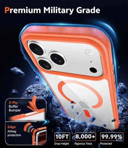 Miniatura 1021 de FNTCASE Funda para iPhone 13 Pro-Max: Fundas magnéticas transparentes compatibles con Magsafe Slim anti amarillamiento protección contra caídas