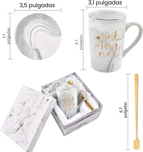 Miniatura 6 de YHRJWN Regalos para mamá, mejor taza de café de mamá, regalos de cumpleaños para mamá de hija e hijo, idea de regalo para mamás para Navidad, día