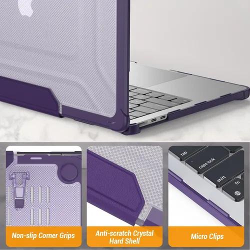 Miniatura 7 de SEYMAC stock Funda para MacBook Air de 13.6 pulgadas, protección contra golpes con soporte plegable y alfombrilla para mouse para MacBook Air