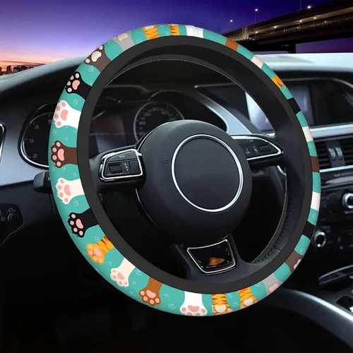 Miniatura 7 de Swono - Fundas para volante de coche con diseño de patas de gato, lindas patas de gatito o patas de perro, universal para mujeres, niñas, de Cat Paws