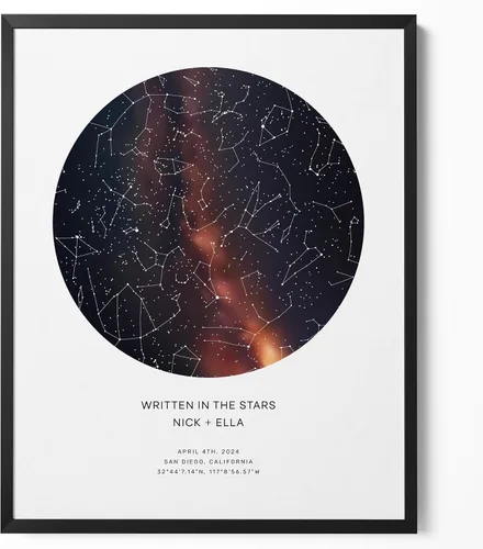 Miniatura 11 de CELESTORY Mapa de estrellas personalizado enmarcado con impresión nocturna del cielo, mapa de constelación, carta estelar, regalo de arte de pared