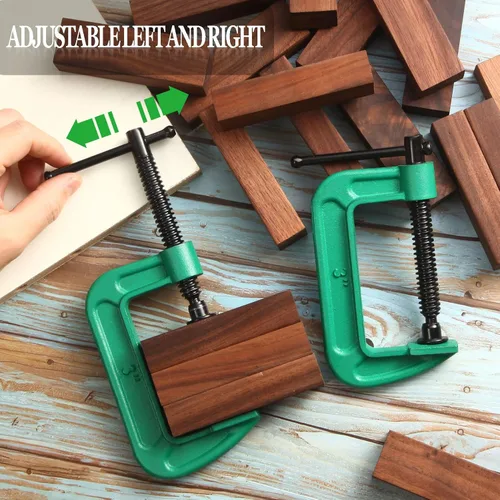 Miniatura 5 de Juego de 4 abrazaderas C de 3 pulgadas, abrazaderas en G resistentes para automóviles y madera con apertura de mandíbula deslizante para carpintería
