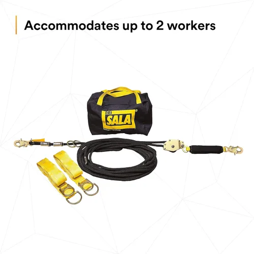 Miniatura 11 de 3M DBI-SALA Sayfline 7600505 Sistema de línea de vida horizontal, cuerda Kernmantle de 50 pies con tensor, absorbente de energía, dos adaptadores