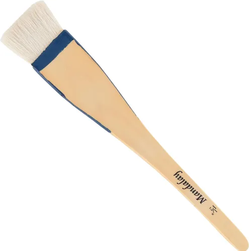 Creative Mark Mandalay - Cepillo profesional de merluza para cabello de cabra – Brocha de pintura de 1-1/2 pulgadas de ancho con mango de paleta