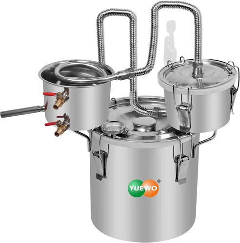 YUEWO Nuevo 3 Ollas DIY 3 Gal 12 Litros de Alcohol Sin Alcohol Etanol Spirits Caldera de Acero Inoxidable Agua Casa Destilador Kit de Fabricación de