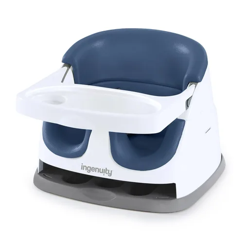 Ingenuity Asiento base para bebé 2-en-1 con bandeja auto-guardable para alimentación y piso - Cielo nocturno Noche estrellada