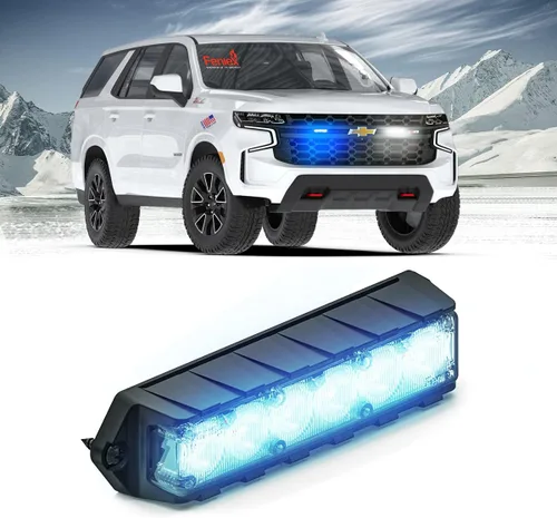 Miniatura 8 de Feniex Industries: Luces de advertencia LED profesionales de montaje en superficie Fusion-S (ámbar) para obras públicas y camiones de remolque