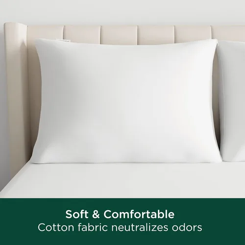 Miniatura 4 de AllerEase - Protector de almohada de algodón fresco, 100% algodón orgánico, transpirable, lavable a máquina, con cremallera, tamaño King, 2