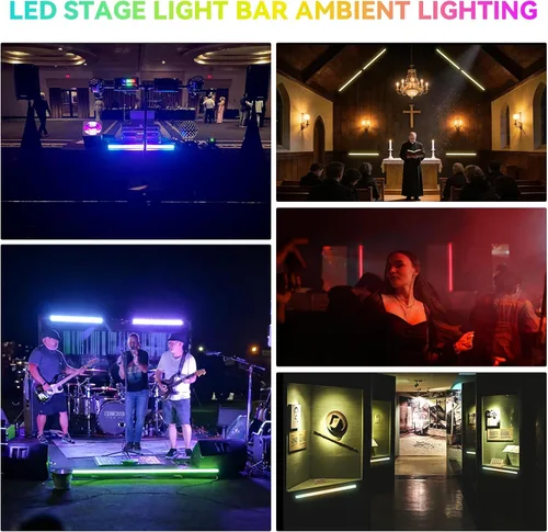 Miniatura 9 de Barra de luz LED para escenario, paquete de 2: mezcla de colores RGB de 60 W, control DMX y RDM, 67 programas de persecución y 37 colores estáticos