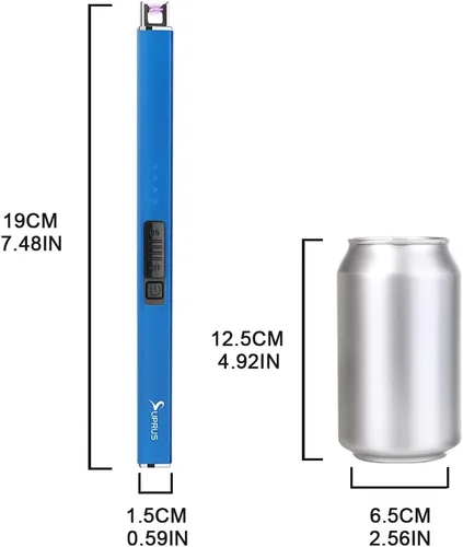 Miniatura 7 de SUPRUS Encendedor fluorescente que brilla en la oscuridad, encendedor eléctrico de velas, encendedor de arco USB recargable con bloqueo
