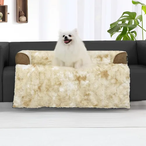 Miniatura 19 de Cama calmante para perros grande para sofá, funda de sofá extraíble de 41 x 37 pulgadas para perros, lavable, antideslizante y esponjosa de felpa