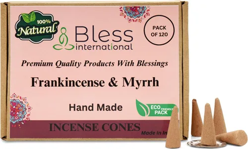 Miniatura 30 de Bless International Conos de incienso 100% naturales de lavanda hechos a mano, sumergidos a mano, libres de químicos orgánicos para purificación