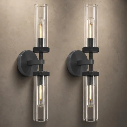Miniatura 14 de Aplique de pared de baño de 30", apliques de pared de latón con cableado fijo, aplique de pared dorado regulable, apliques lineales moleteados
