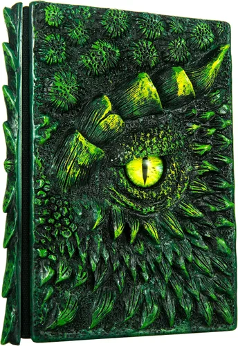 Diario 3D en relieve de ojo de dragón en relieve, cuaderno grabado de resina, cuaderno Dnd para los amantes de los dragones, papel en blanco, bloc