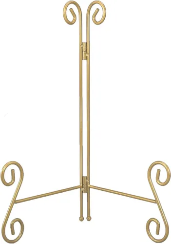 Miniatura 8 de Soportes de placa para exhibición, soportes de platos de 10 pulgadas para exhibición, caballete de placa de hierro dorado para fotos, marcos