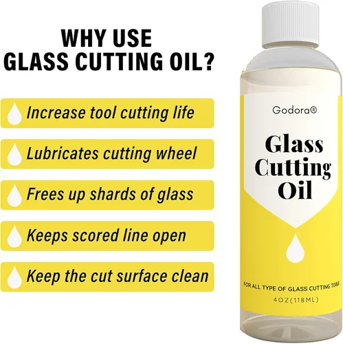 Miniatura 3 de El aceite de corte de vidrio de 4 oz se utiliza para cortar vidrieras, botellas de vidrio, azulejos y espejos