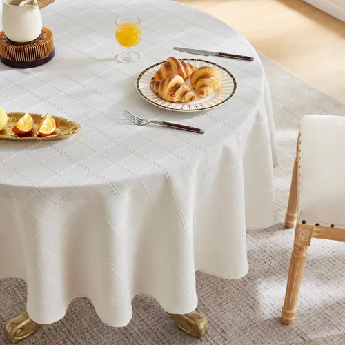 Miniatura 23 de ZeeMart Mantel (beige, redondo de 52 pulgadas)