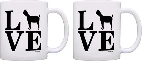 Miniatura 12 de ThisWear Barnyard Farm Animal Goat Love Heart Barn Yard Billy Goat - Taza de café, taza de té, color blanco