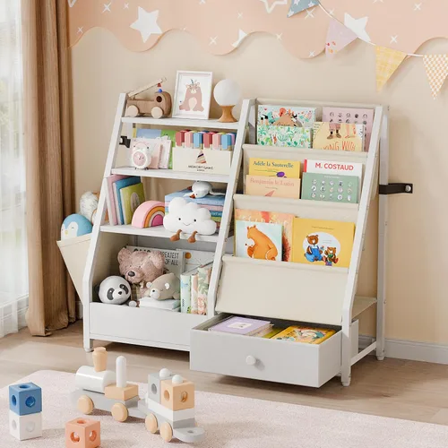 Miniatura 10 de HAVLOTII Estantería para niños y almacenamiento de juguetes, estante para libros para habitaciones de niños, estantería para bebés para guardería