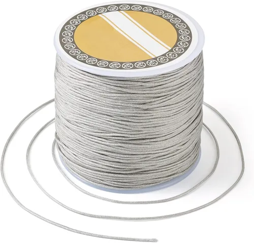 Miniatura 31 de Pandahall - Cordón de nailon para joyería de 109 yardas, cuerda de anudación china de hilo de macramé para joyería Kumihimo (vara dorada)