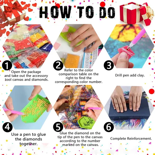Miniatura 7 de Paquete de 4 Kits de Pintura de Diamantes Store para Adultos, Kits de Pintura de Arte de Diamantes 5D por Números, Kits de Arte de Puntos de Comprar