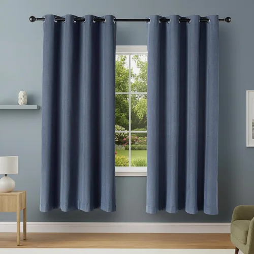 Miniatura 14 de Amazon Basics Cortinas 100% opacas con ojales, 2 paneles, 52 x 84 pulgadas, beige