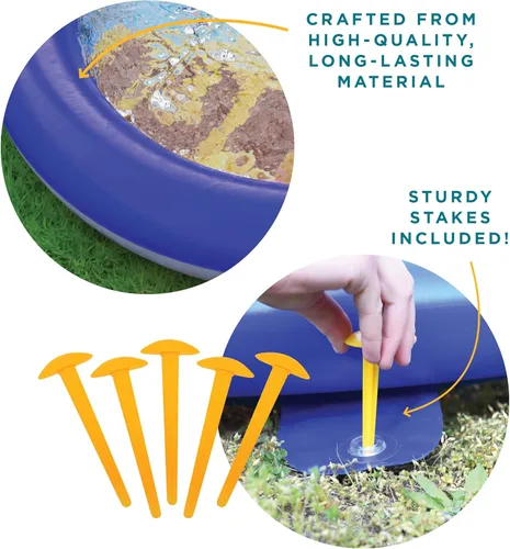 Miniatura 8 de Undersea Water Dual Slip and Slide - 18 pies x 5 pies deslizante con almohadilla de salpicaduras y rociador, tobogán acuático con tablas inflables