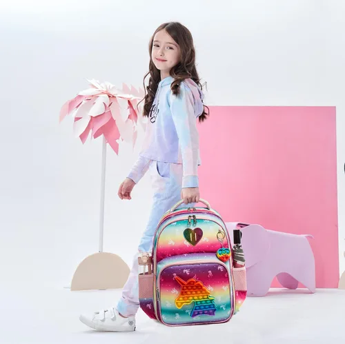 Miniatura 3 de Mochila para niñas primarias preescolares lonchera para la escuela Bolsa de unicornio