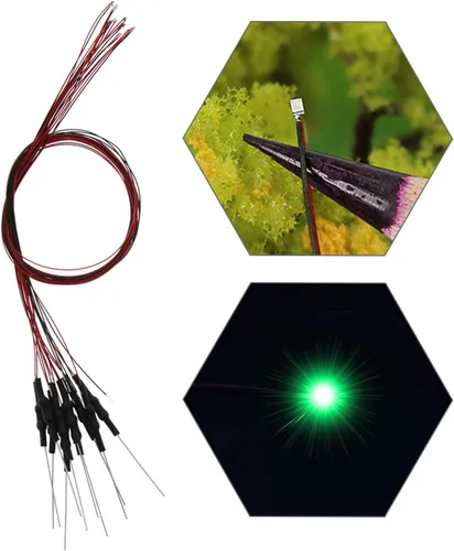 Miniatura 15 de L0603B 20pcs pre-cableado SMD LED 0603 Bule Diodo emisor de luz 12V Micro Litz Cable Cable Longitud 7.8 pulgadas (7.9 in) para DIY Manual