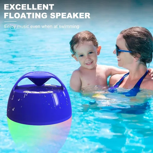 Miniatura 8 de Altavoces portátiles Bluetooth para piscina, altavoz de bañera de hidromasaje con luces coloridas, altavoz flotante impermeable IP68, sonido estéreo