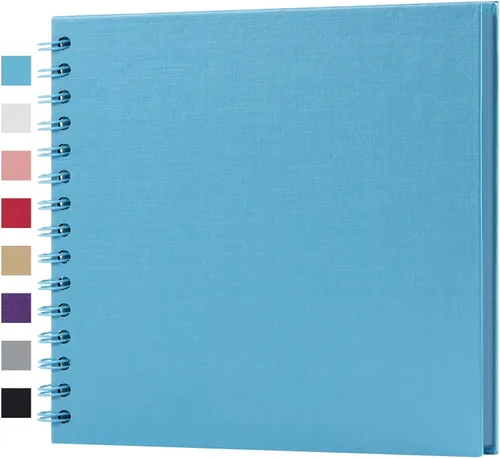 Miniatura 45 de potricher Álbum de scrapbook DIY de 10 x 10 pulgadas, 80 páginas de papel kraft grueso negro en blanco, libro de recuerdos para bodas y aniversarios