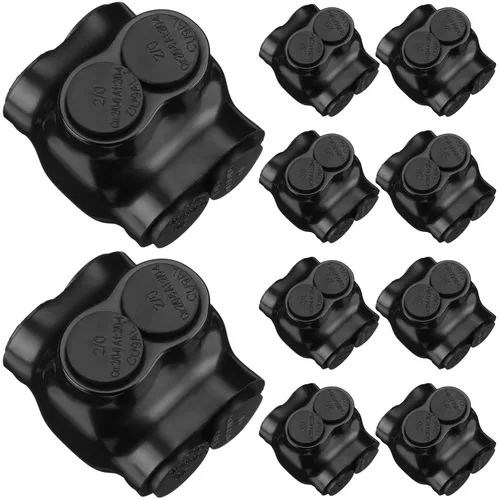 Miniatura 8 de Copkim 5 piezas de conectores de cable aislados de 2 puertos con empalme en línea de aluminio, conector de grifo de tapa precargado con inhibidor