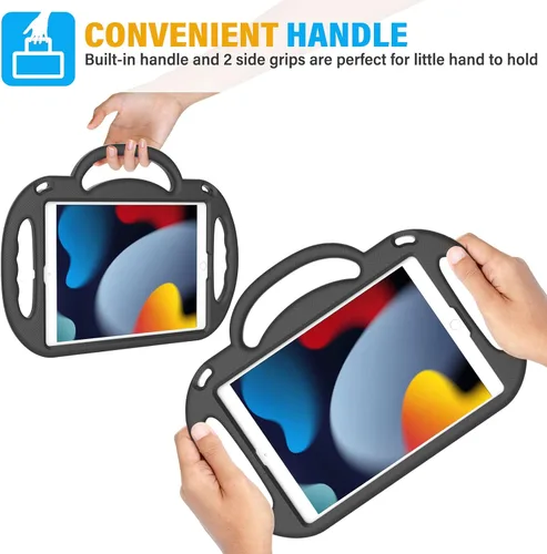 Miniatura 3 de SUPLIK Funda para niños para iPad de 9ª/8ª/7ª generación (10.2 pulgadas, 2021/2020/2019), Funda resistente a niños para iPad de 10.2" con asa