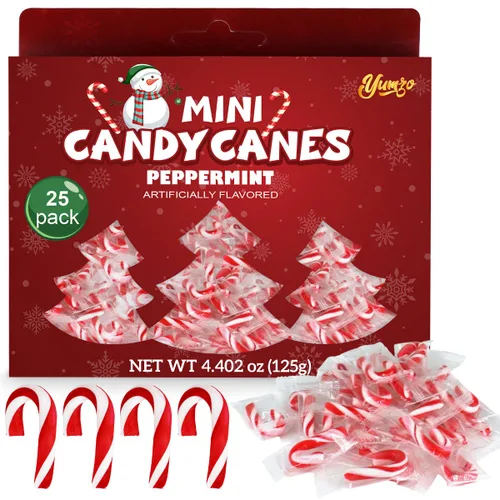 Bastones de caramelo mini clásicos de Navidad en sabor a menta rojo y blanco para indulgencia familiar en festividades - pequeños bastones de
