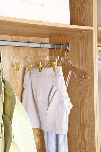 Miniatura 4 de YBM HOME Perchas acrílicas transparentes de calidad hechas de acrílico transparente para un aspecto y tacto lujosos para el armario, perchas