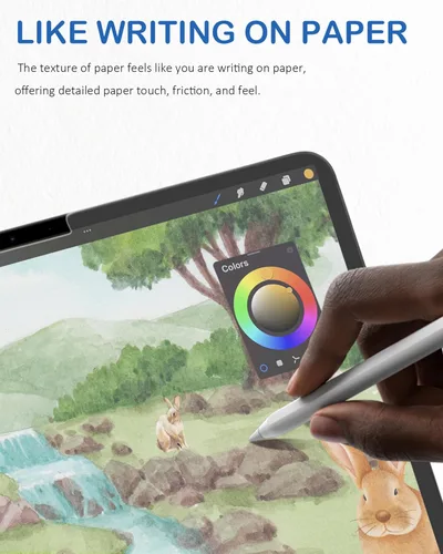Miniatura 5 de Paperlike - Protector de pantalla para iPad Pro 12.9, poliéster mate, para dibujar, sin reflejos y textura de papel, compatible con Apple Pencil