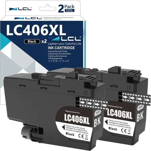LC406XL - Cartuchos de tinta negra de repuesto para Brother LC406XL LC406 de alto rendimiento compatibles con impresora Brother MFC-J4335DW