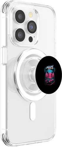 Miniatura 4 de Miami Nights 1986 Retro Synthwave Sunset PopSockets Adhesive PopGrip