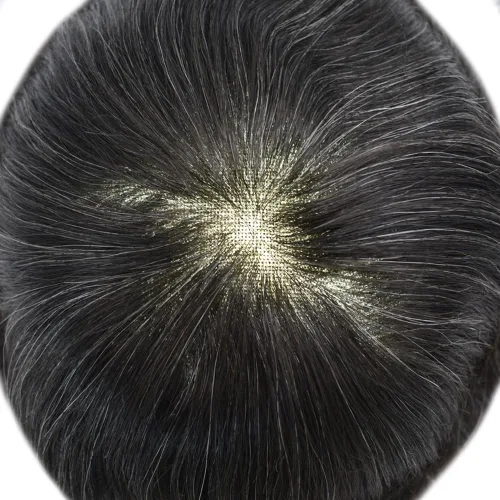 Miniatura 64 de Sistema de reemplazo de cabello de encaje francés para hombre, piezas de cabello de aspecto natural, encaje frontal, negro, marrón, rubio, gris
