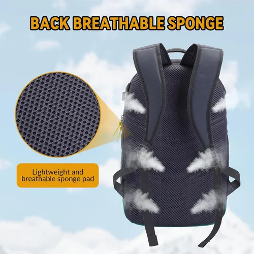 Miniatura 5 de Mochila de baloncesto de 35 litros con compartimento separado para pelotas, para baloncesto, fútbol, voleibol, natación, gimnasio, viajes