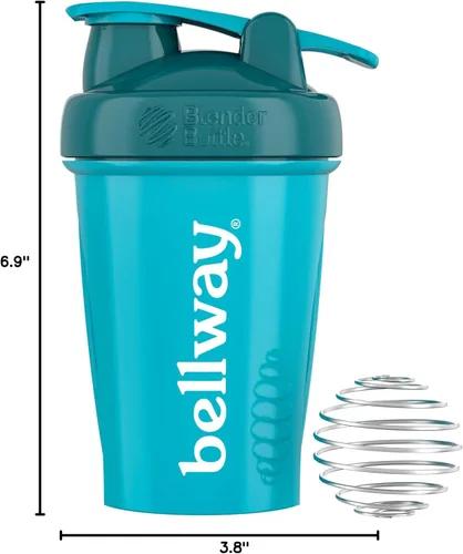 Miniatura 2 de Bellway Botella agitadora de 20 onzas – Botella mezcladora de proteínas con bola agitadora y marca de mediciones – Botella agitadora pequeña