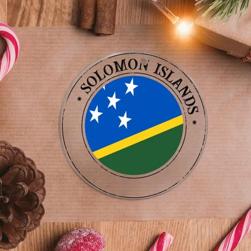Miniatura 20 de Adorno de Navidad redondo de acrílico transparente de San Cristóbal y Nieves con la bandera nacional de San Cristóbal y Nieves, regalo de Navidad